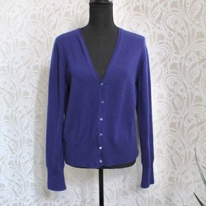 Neiman Marcus cashmere blue button up cardigan